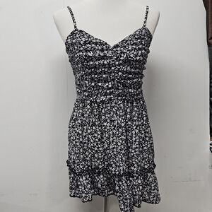 Ditsy Floral Print Sweetheart Mini Dress Size M Ruched Romantic Fairy Coquette